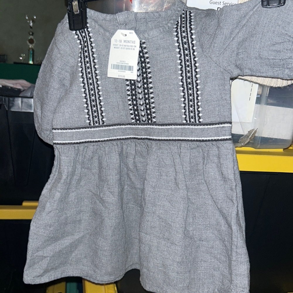 Crazy 8 Gray Embroidered Knit Casual Dress